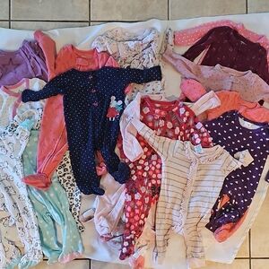 3 To 9 Months Baby GirlsFooties Collection BUNDLE